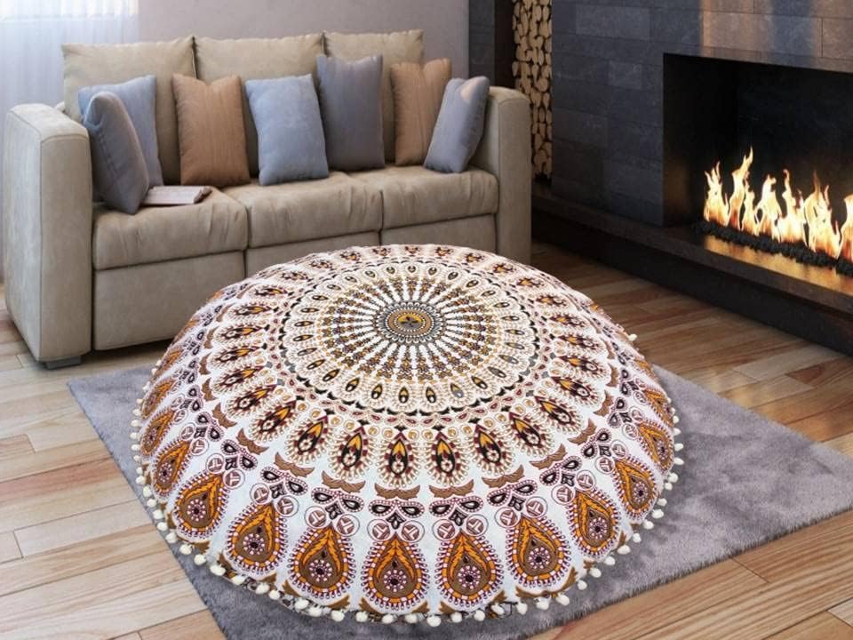 32 Inch Mandala Boho Floor Pillow Cover