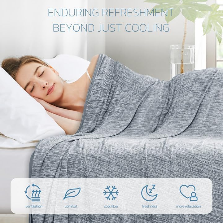 Degrees of Comfort Cooling Blanket Queen Size Grey
