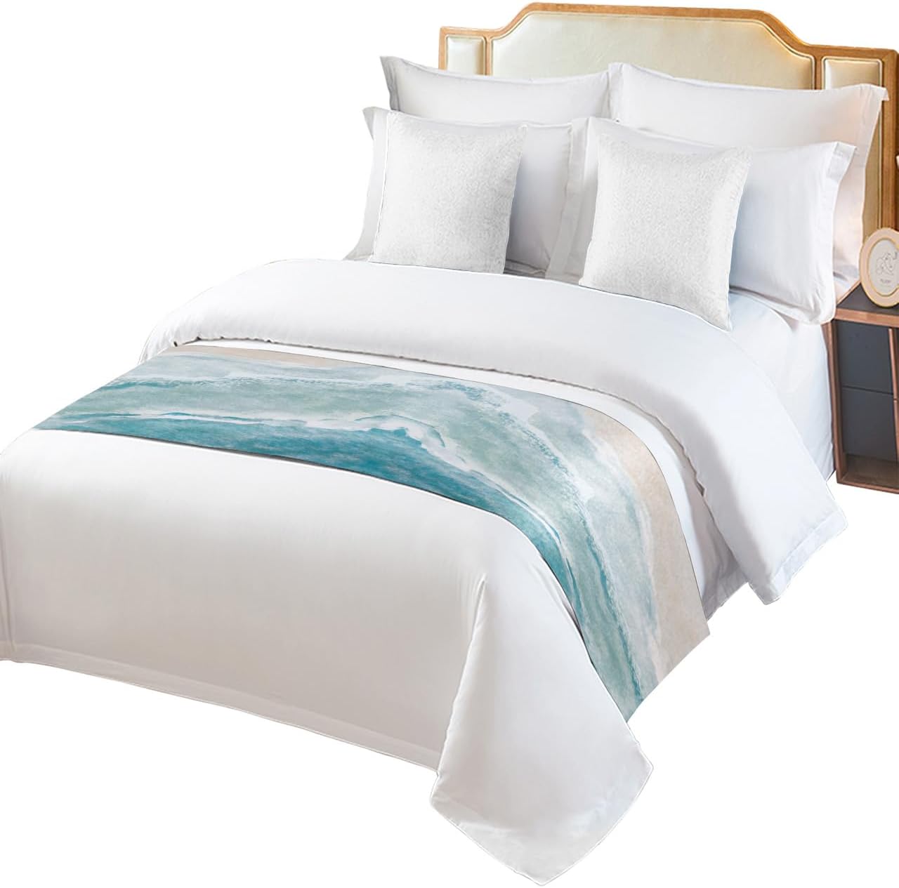 DecorLovee Summer Beach Bed Runner Cal King