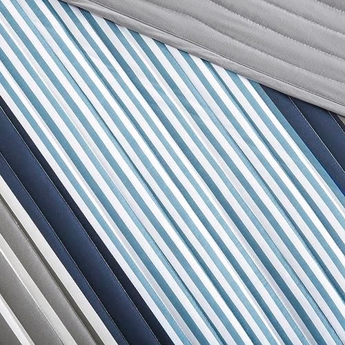 Intelligent Design Paul Reverisble Quilt Set Blue 4 Piece