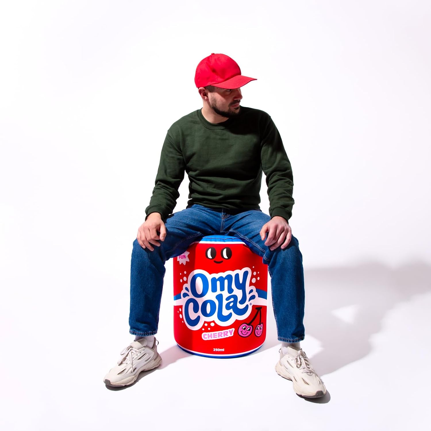 Omy Original Giant Inflatable Floor Pillow with Cola Can Design