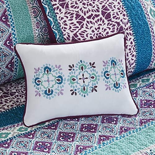 Intelligent Design Joni Cozy Daybed Cover Set - Boho Pattern 6 Piece Purple