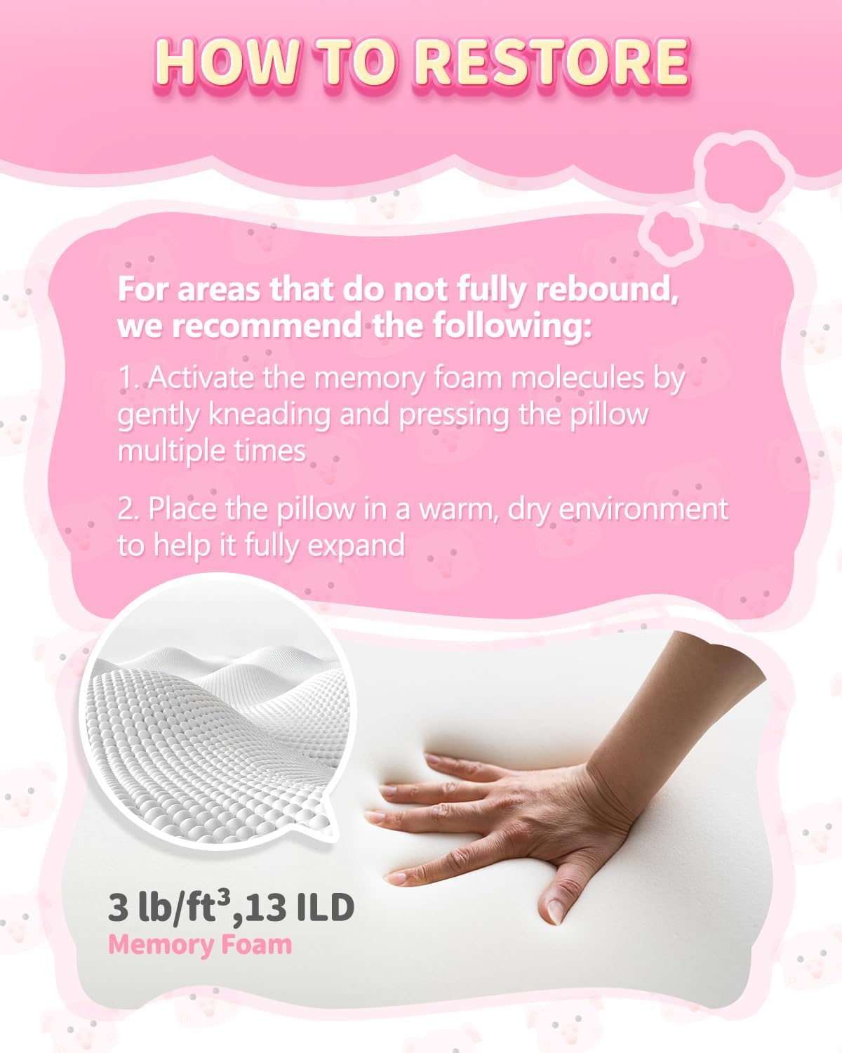 Sino Salected Kids Travel Pillow with Memory Foam and Pink Pattern