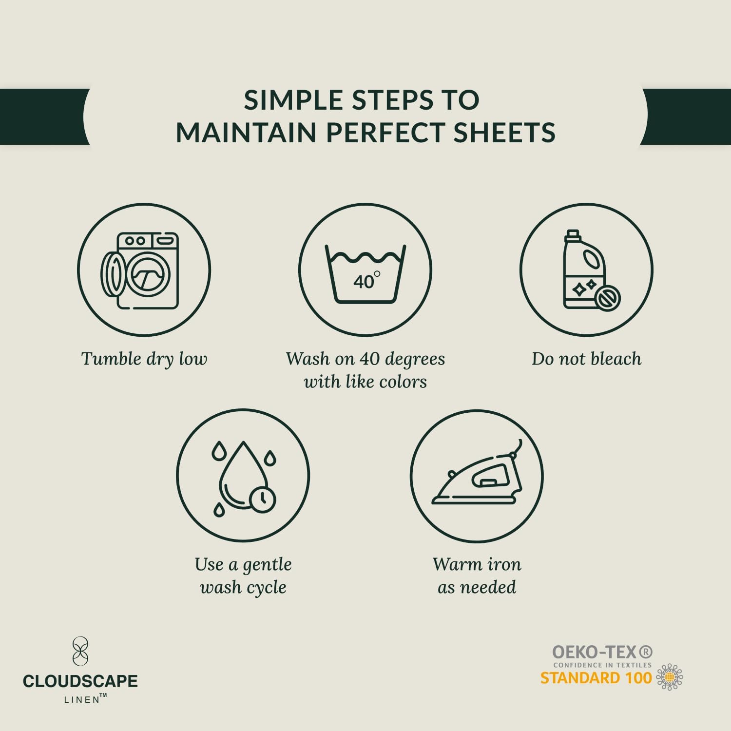 Cloud Scape Linen 100 Egyptian Cotton Queen Sheet Set 4PC