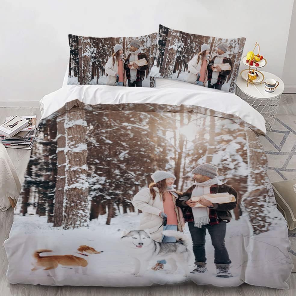 Custom Photo Duvet Cover Set with Zipper Closure 1