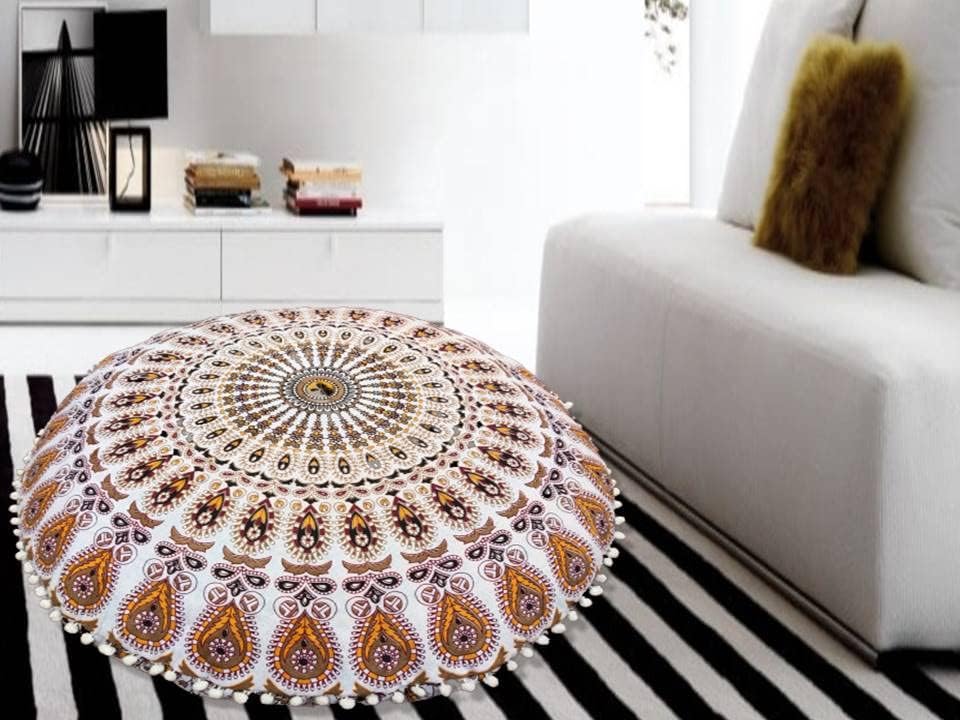 32 Inch Mandala Boho Floor Pillow Cover