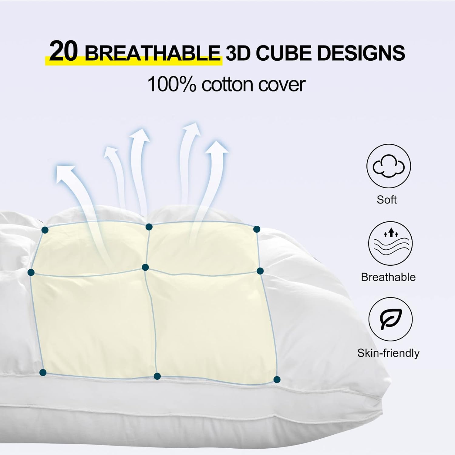 YOUR MOON Soft Fluffy Bed Pillow for All Sleeping Positions