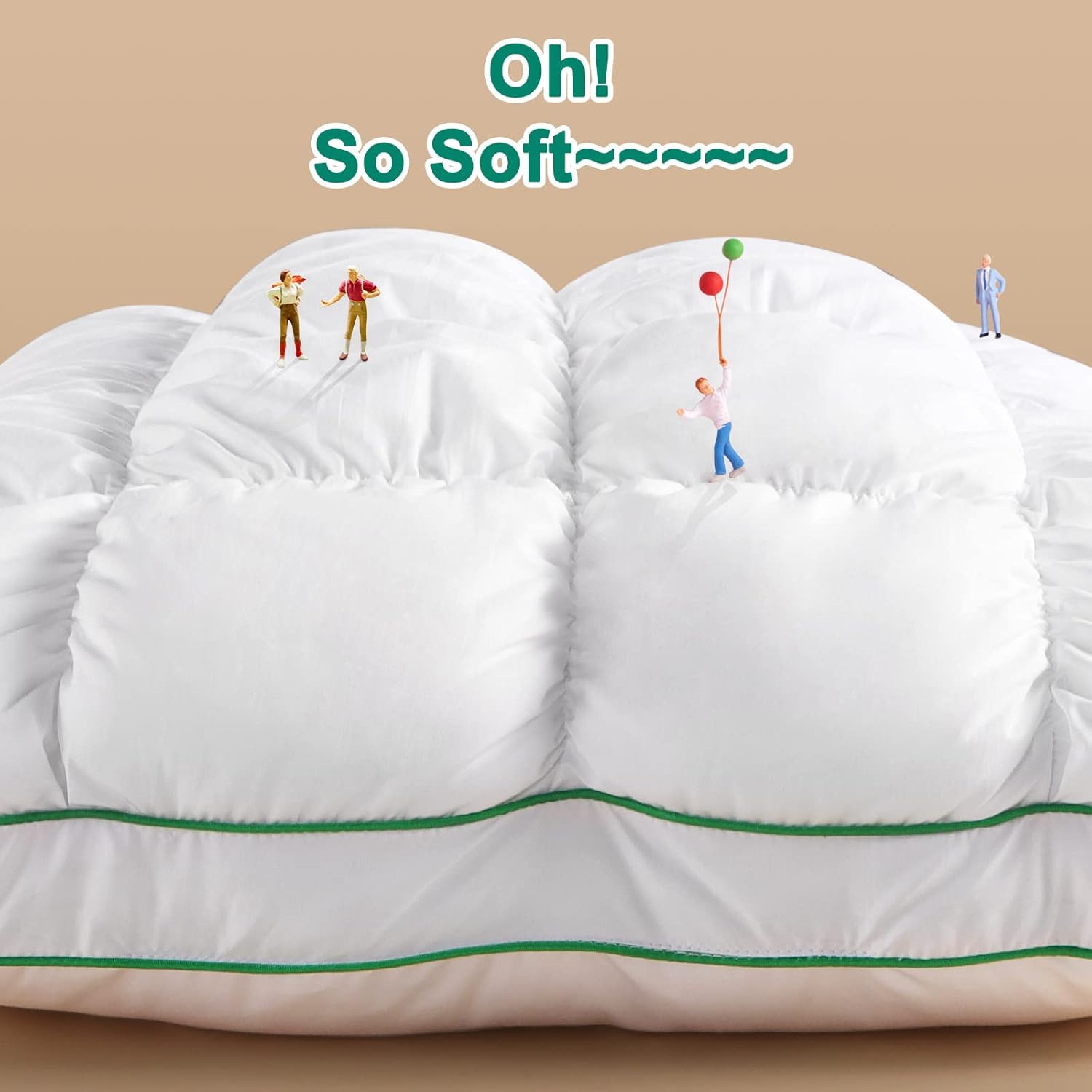 YOUR MOON Fluffy Queen Bed Pillow Set of 2