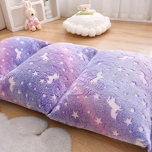 Mengersi Velvet Floor Pillow Cover Glow in The Dark Design
