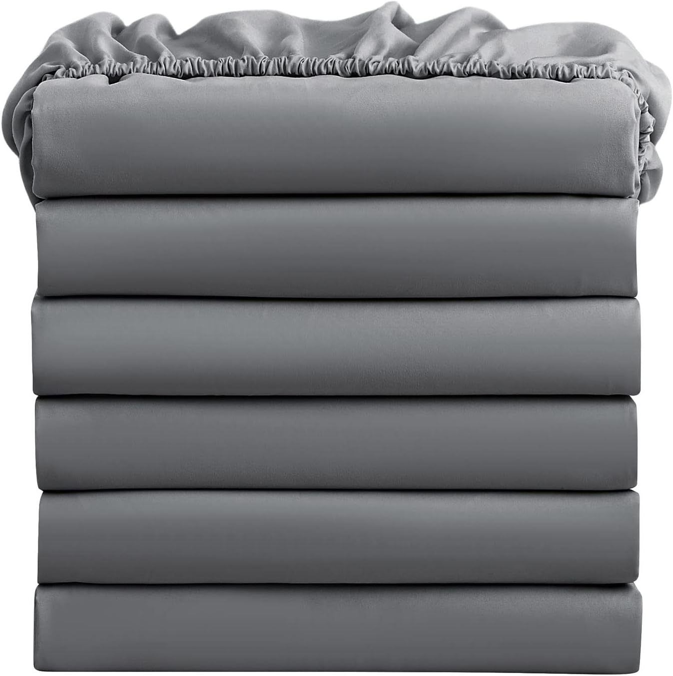 FreshCulture Full Fitted Sheets 6 Pack Dark Grey