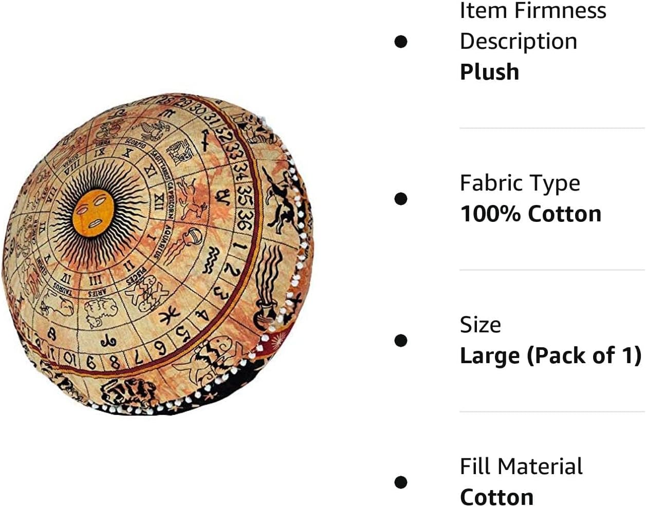 Boho Tie Dye Floor Pouf Ottoman Cover for Virgo