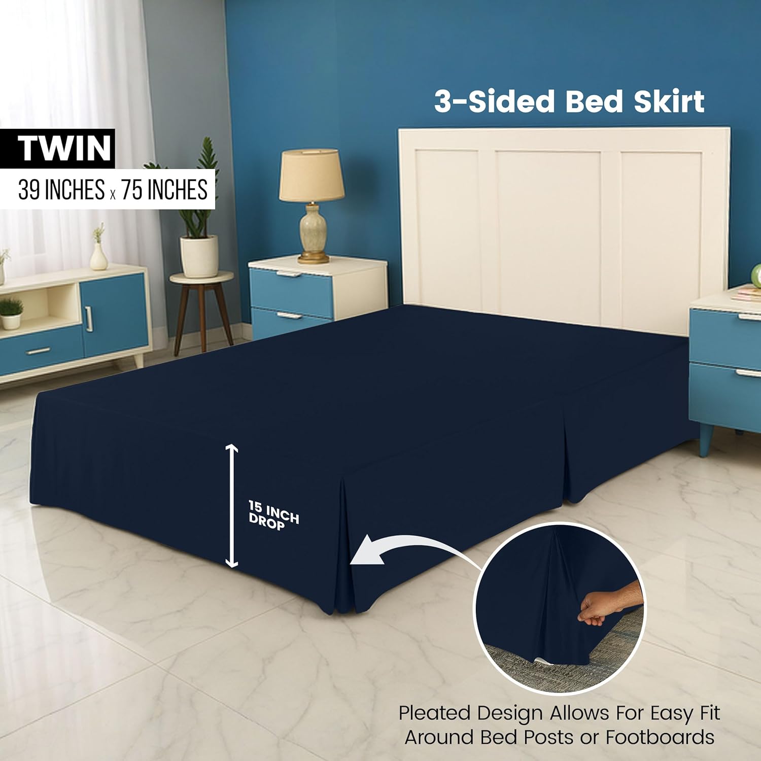 Utopia Bedding Twin Bed Skirting - Soft Quadruple Pleated Ruffle