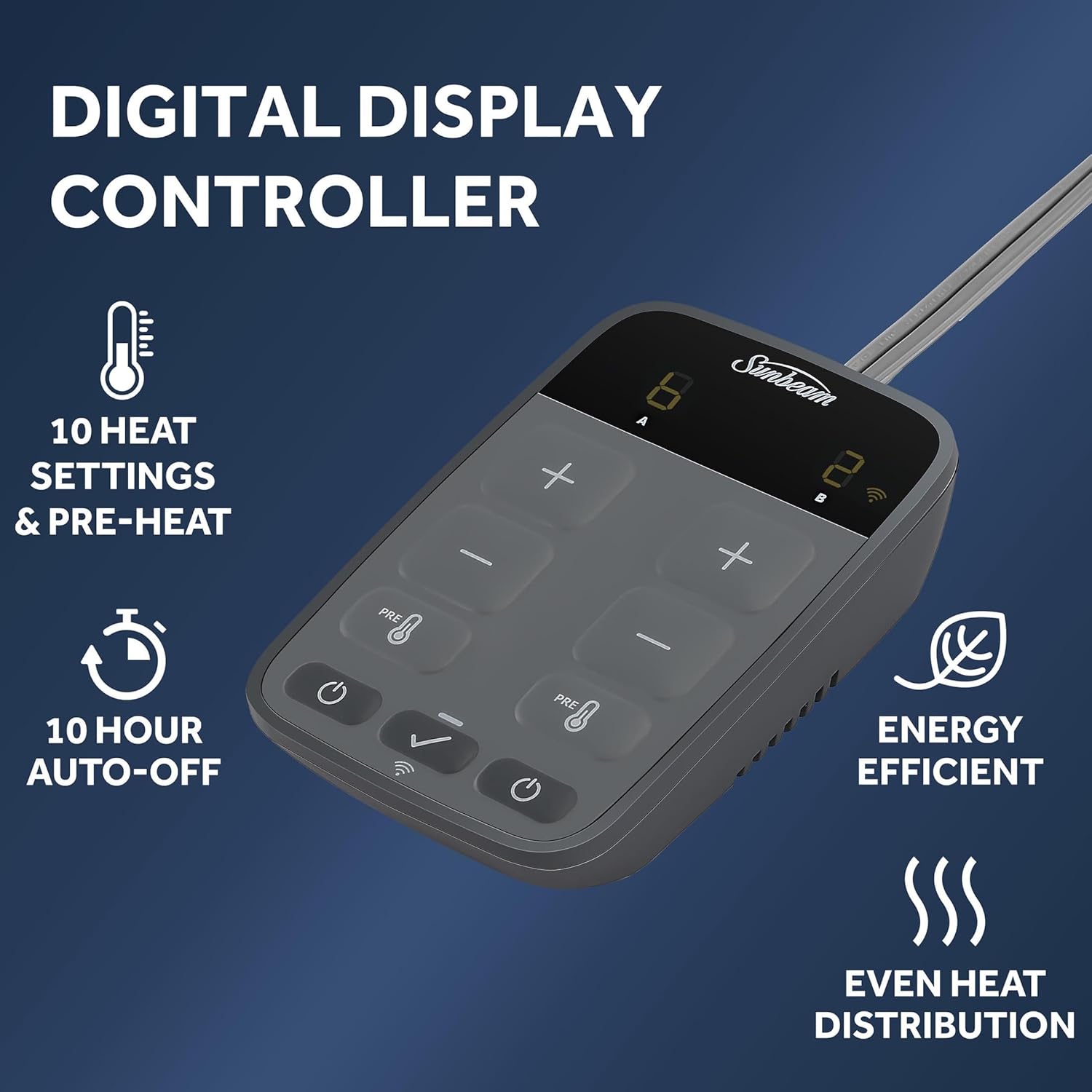 Sunbeam Smart Wi-Fi Heated Blanket with 10 Heat Settings