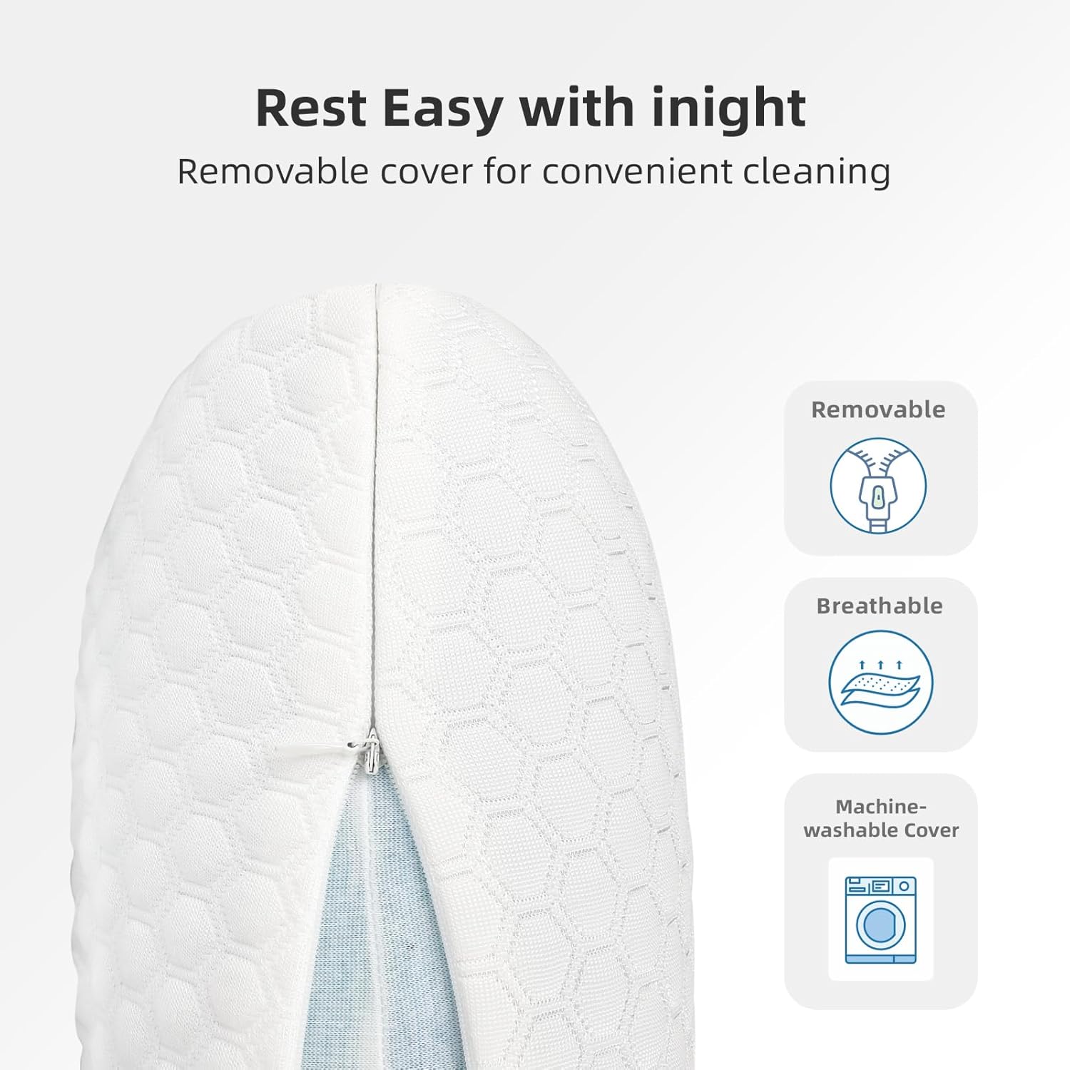 Inight Memory Foam Pillow for Back and Side Sleepers