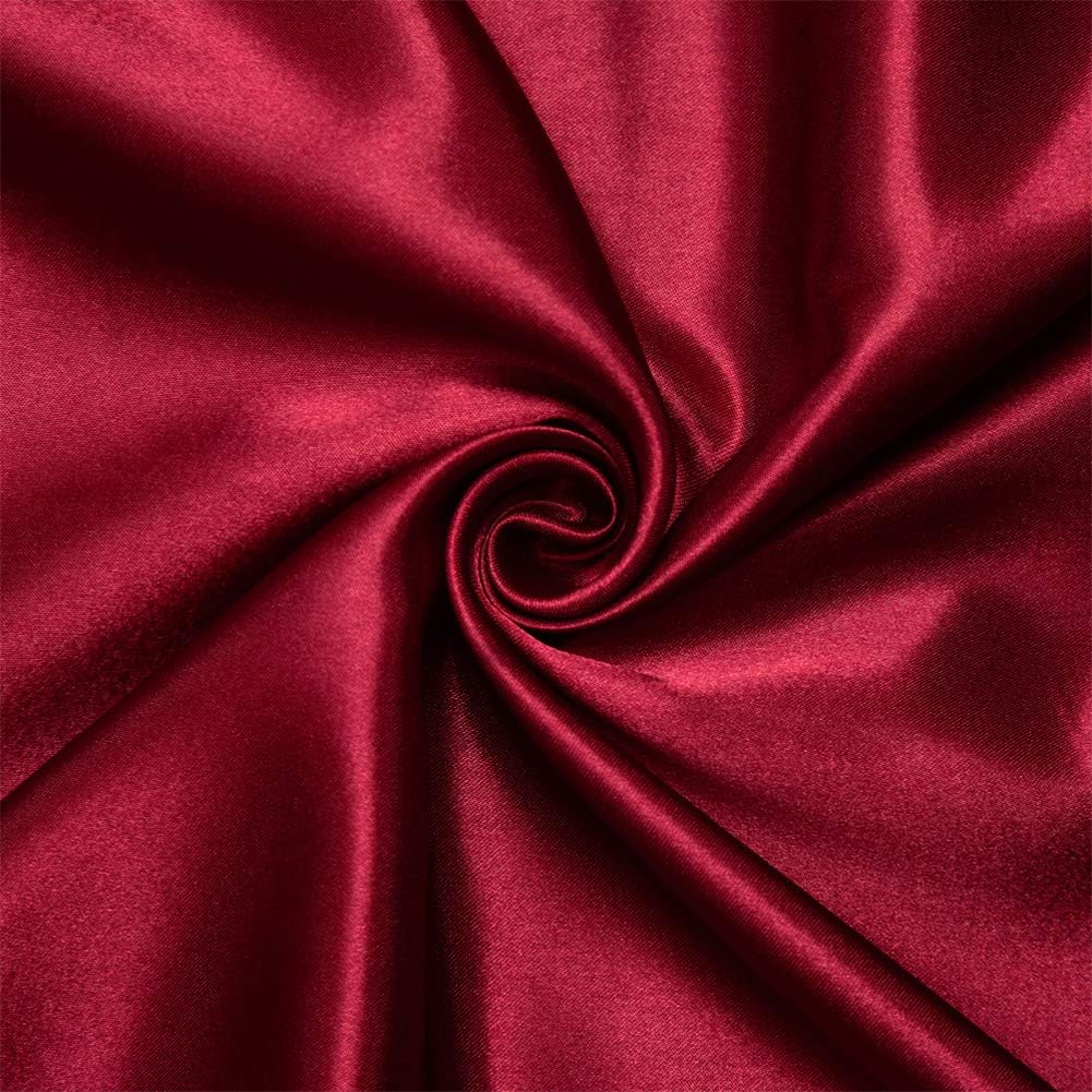 RevenRella 6-Piece Satin Sheet Set Queen Size Burgundy Velvet