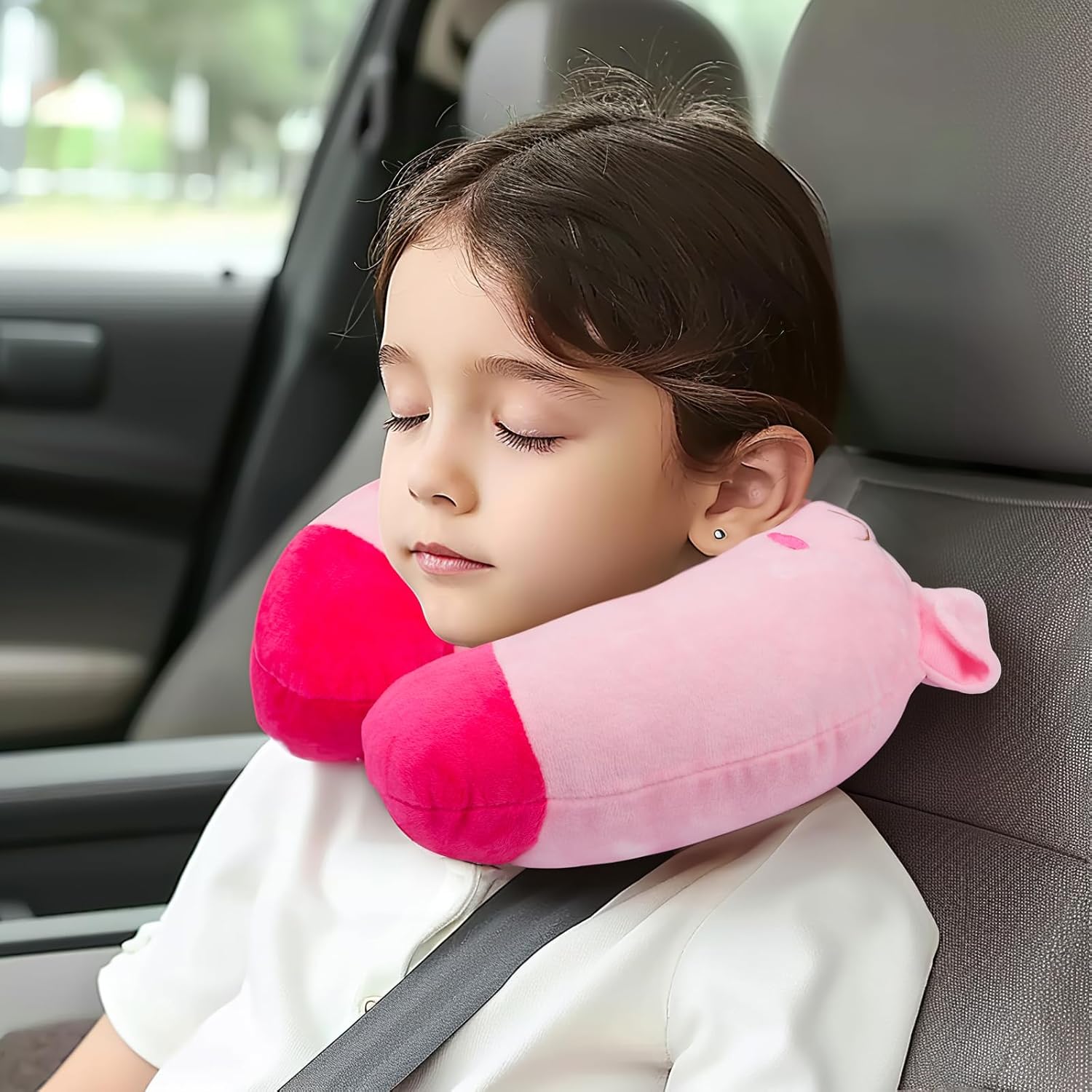H HOMEWINS Travel Pillow for Kids with Cute Animal Design
