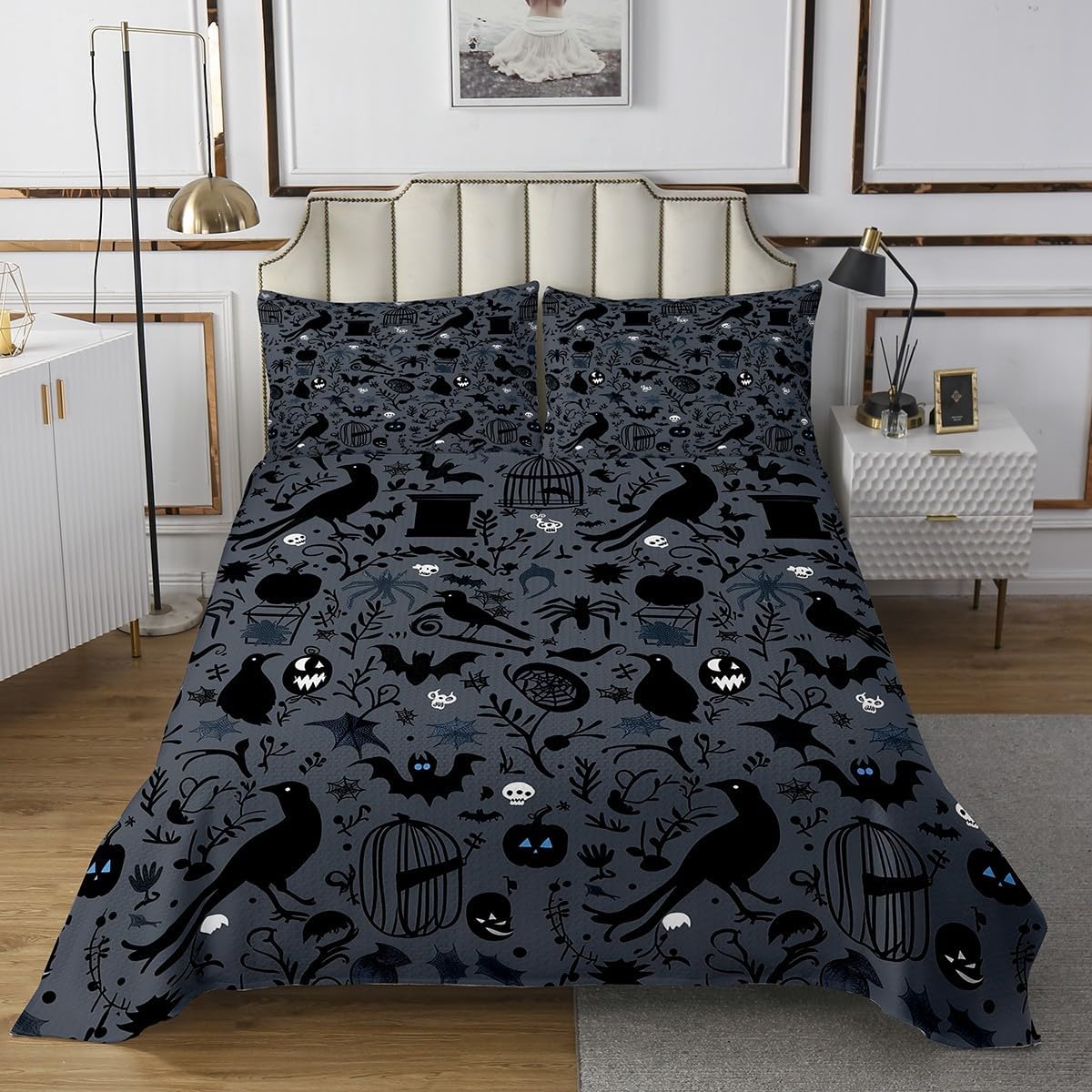 Feelyou Halloween Bats Bedspread Set for Kids