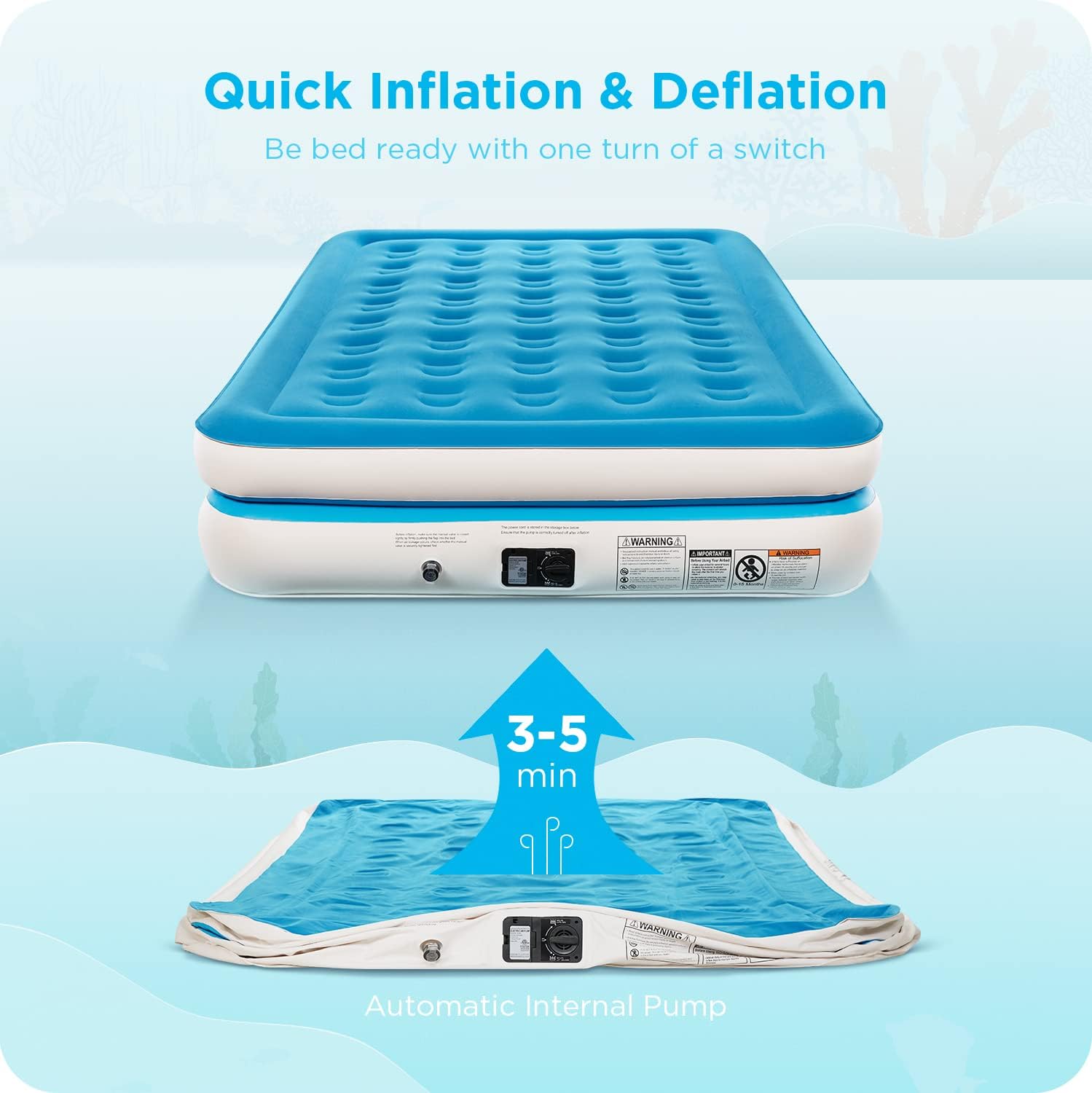 Ciays Air Mattress with Built-in Pump for Home and Camping