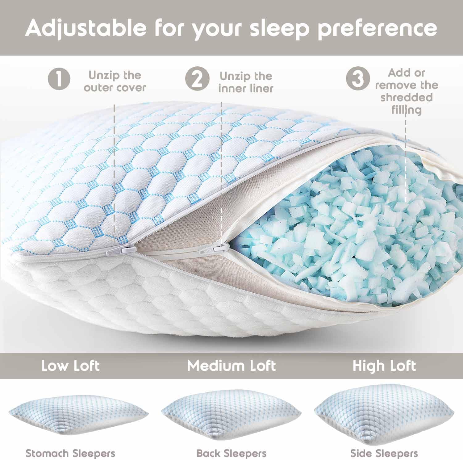 Nestl Cooling Pillow for Sleeping 2 Pack