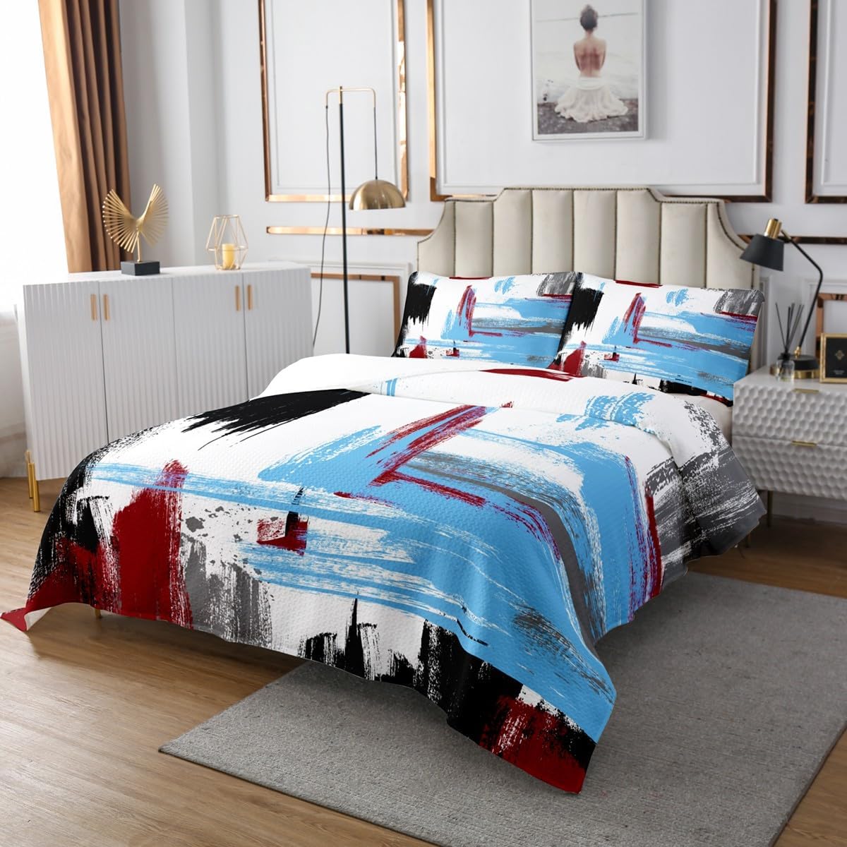 Erosebridal Oil Painting Twin Coverlet Set
