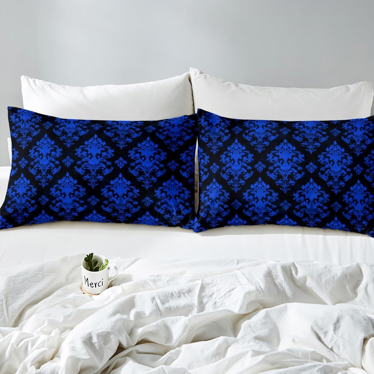 Erosebridal Blue Damask Comforter Set for Kids