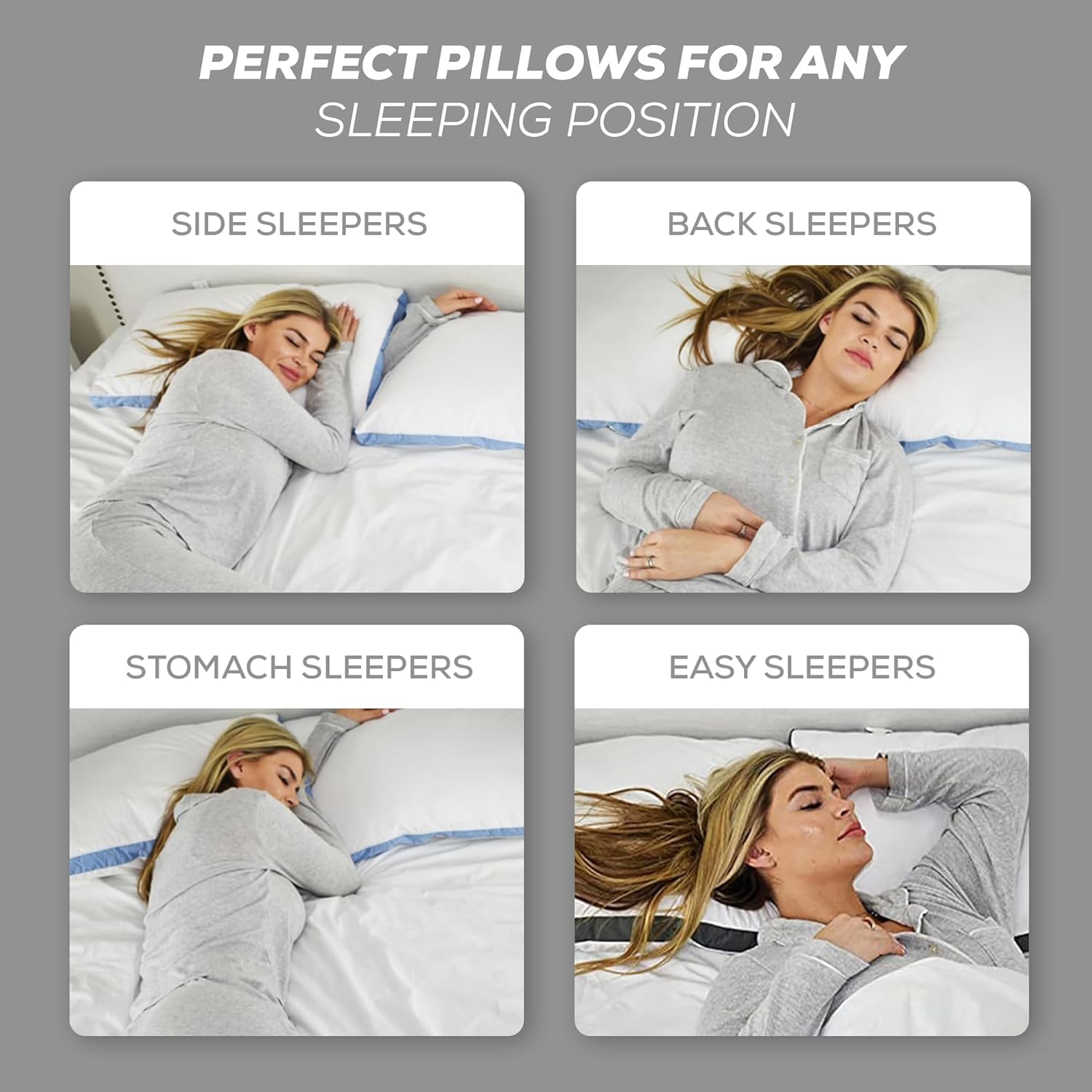 GOLD TEXTILES Queen Pillow Set of 2 - Hotel Luxury Soft Firm Support