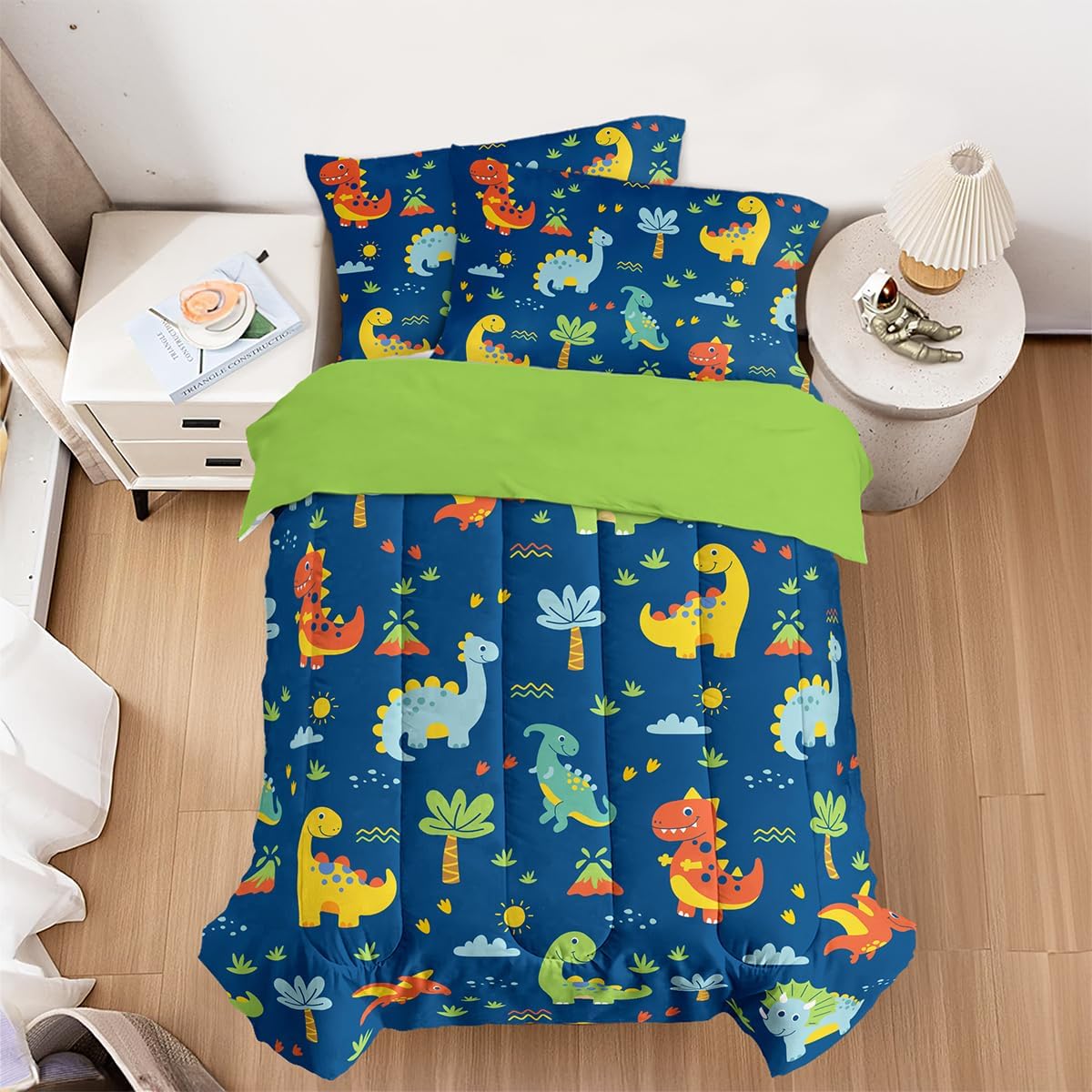 SANDJEST Dinosaur Duvet Cover Set Full Size for Kids