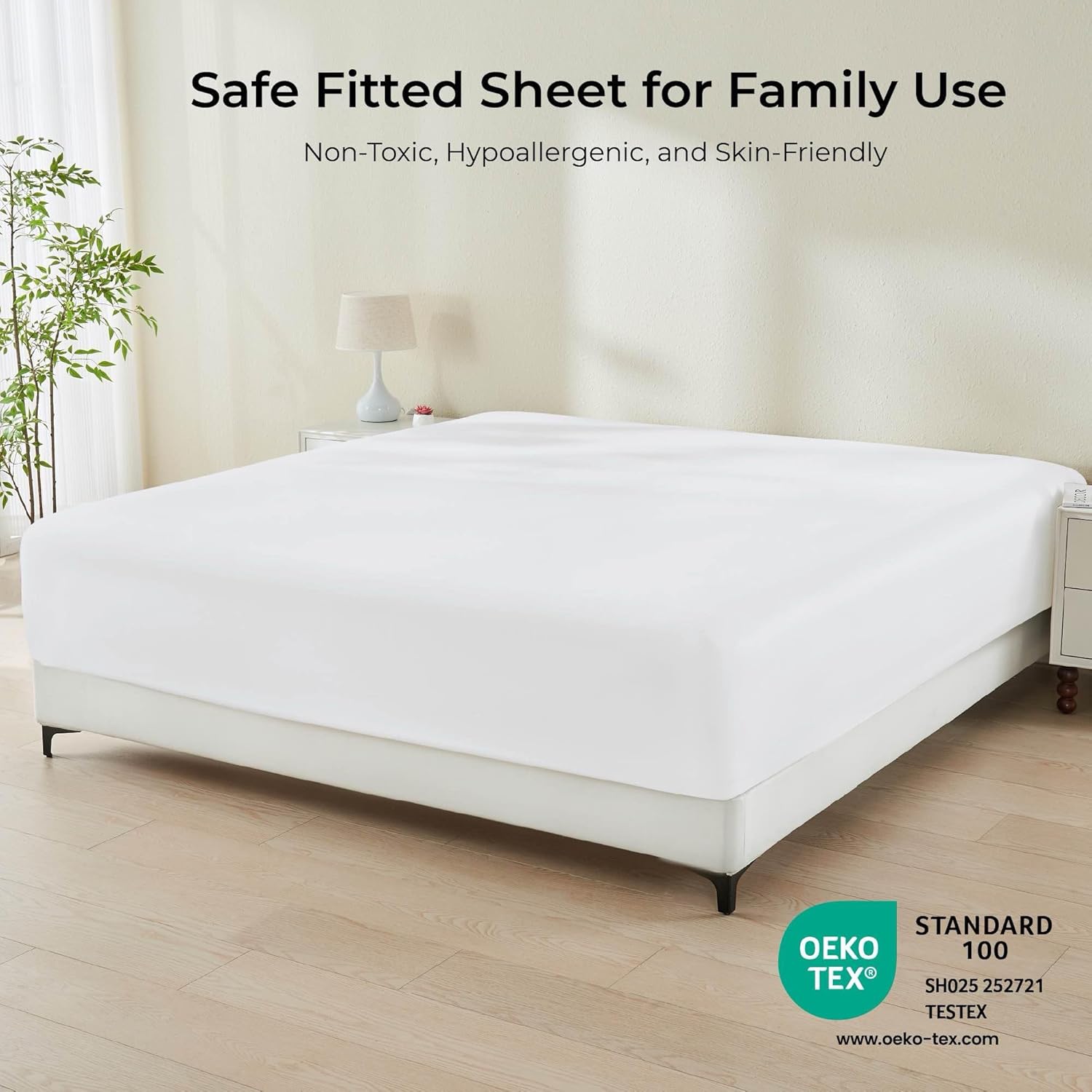 GOKOTTA Bamboo Rayon Fitted Sheet - King Size 16 Inch Pocket
