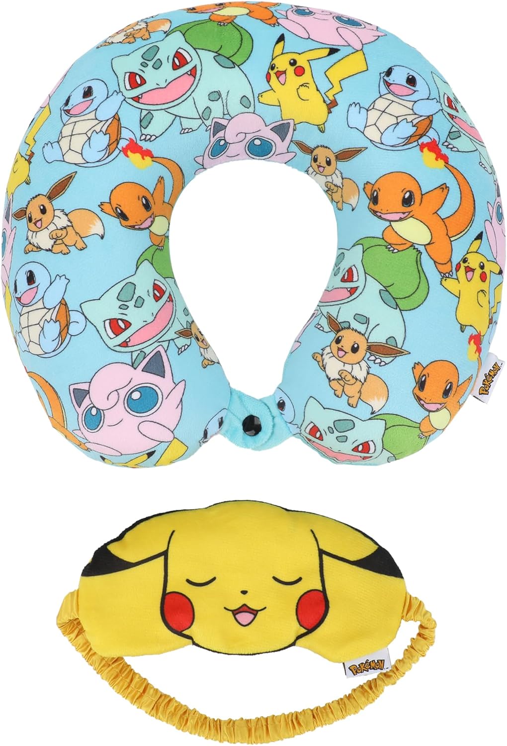 Bioworld Pokemon Pikachu 2-Piece Travel Eye Mask and Pillow Set
