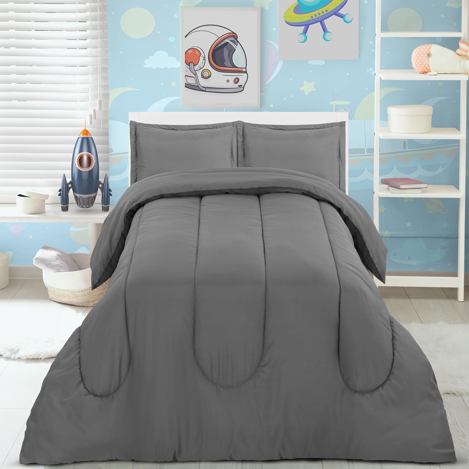 Utopia Bedding All Season Grey Comforter Set with 2 Pillow Cases