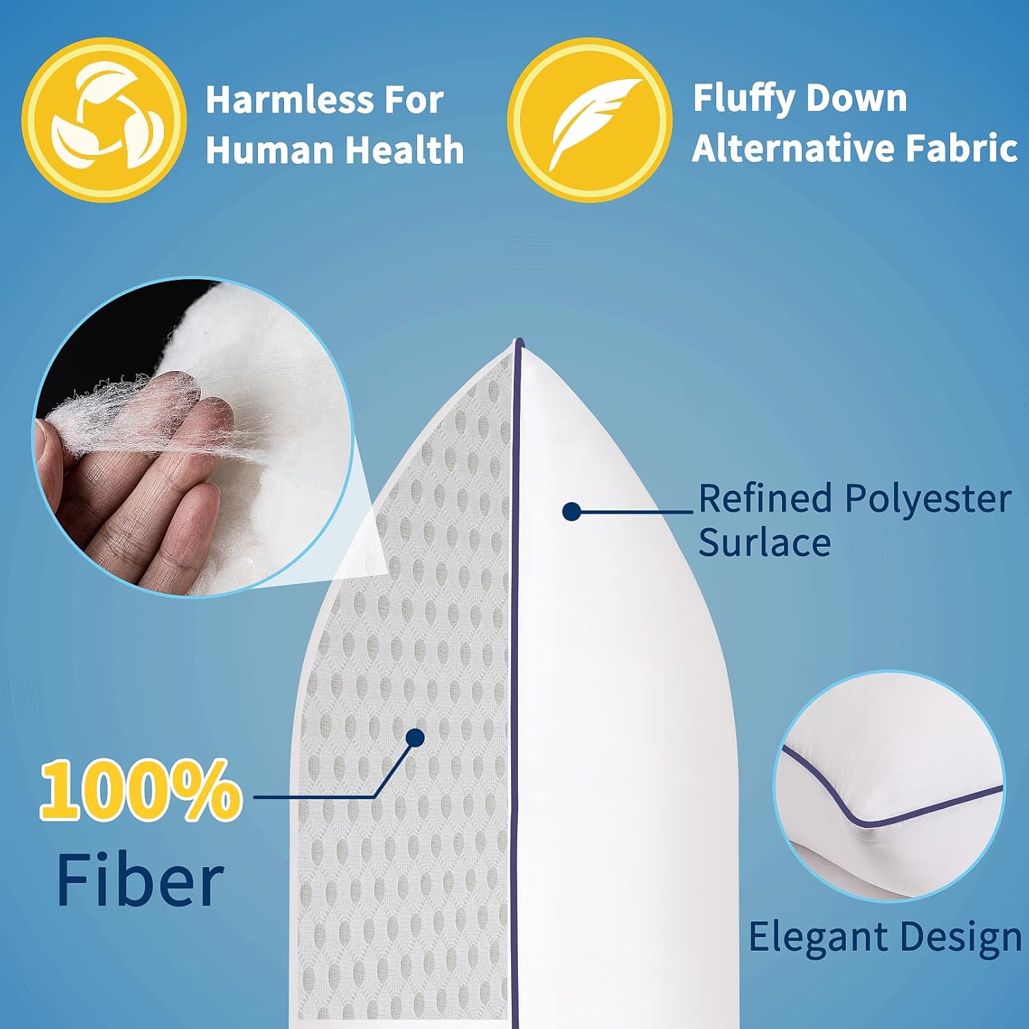 Opposy Bed Pillows Set of 2 - Cooling Luxury Hotel Quality
