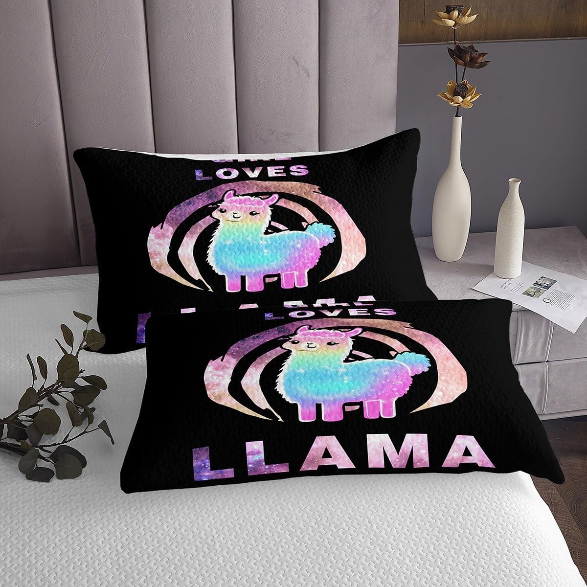 Feelyou Cute Llama Coverlet Set for Kids 1