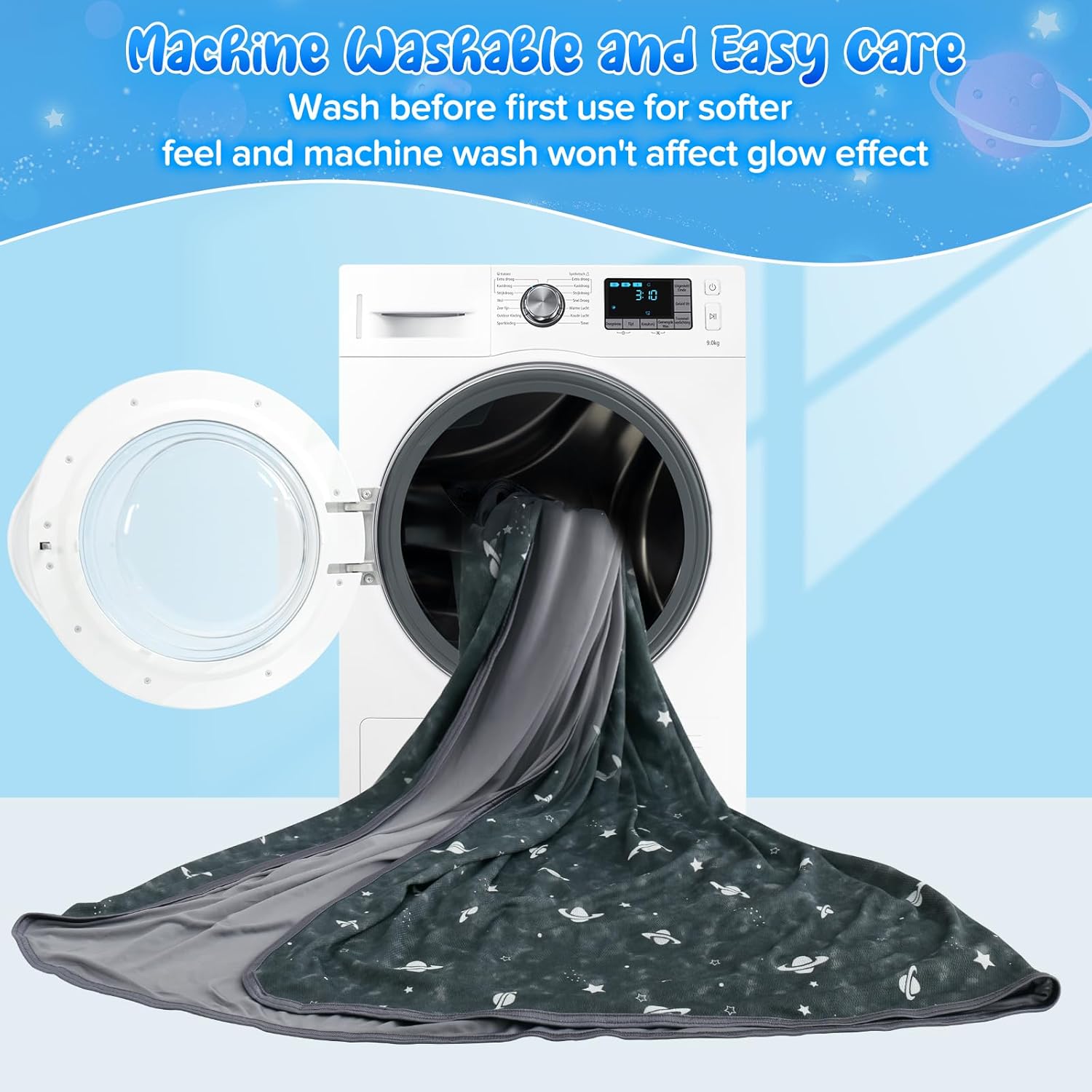 LUXEAR Cooling Blanket with Glow in the Dark Design