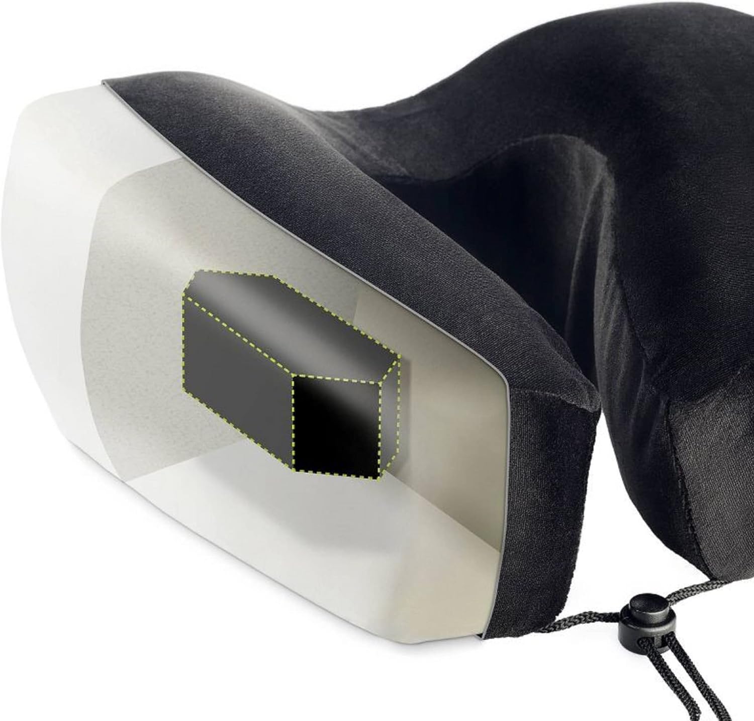 Lewis N Clark Contoured Memory Neck Pillow Travel Camping Black