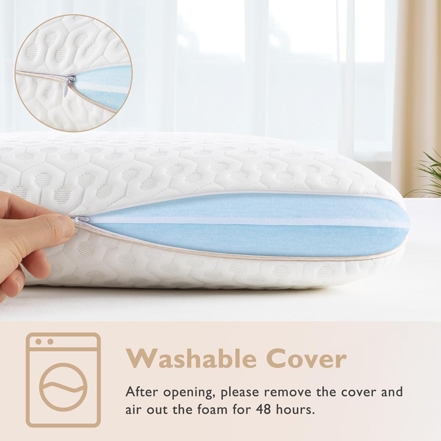 BedStory Memory Foam Pillow Queen - Medium Firm