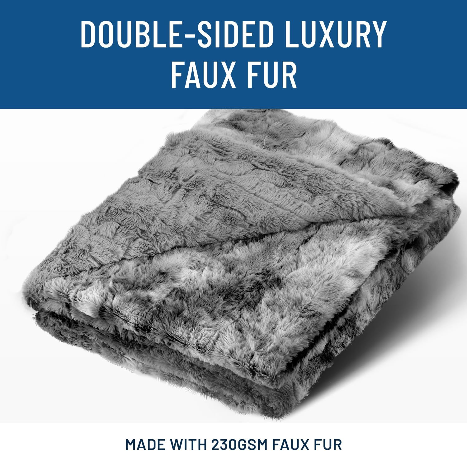 Everlasting Comfort Faux Fur Throw Blanket - Soft Fluffy Plush Throws
