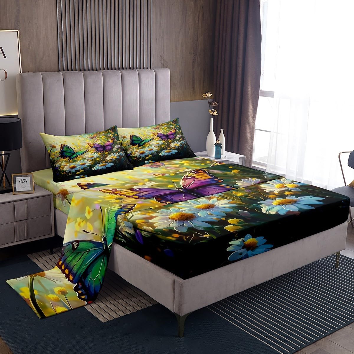 Jejeloiu Butterfly Bed Sheet Set for Kids