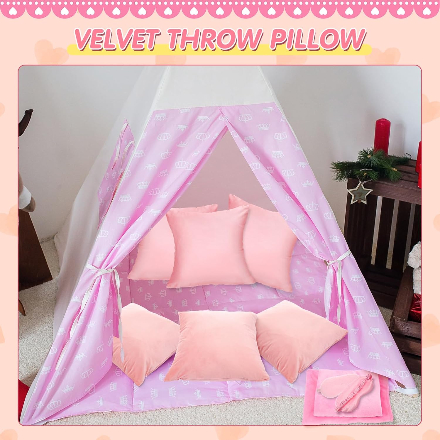 18 Pcs Sleepover Party Supplies Set Pink