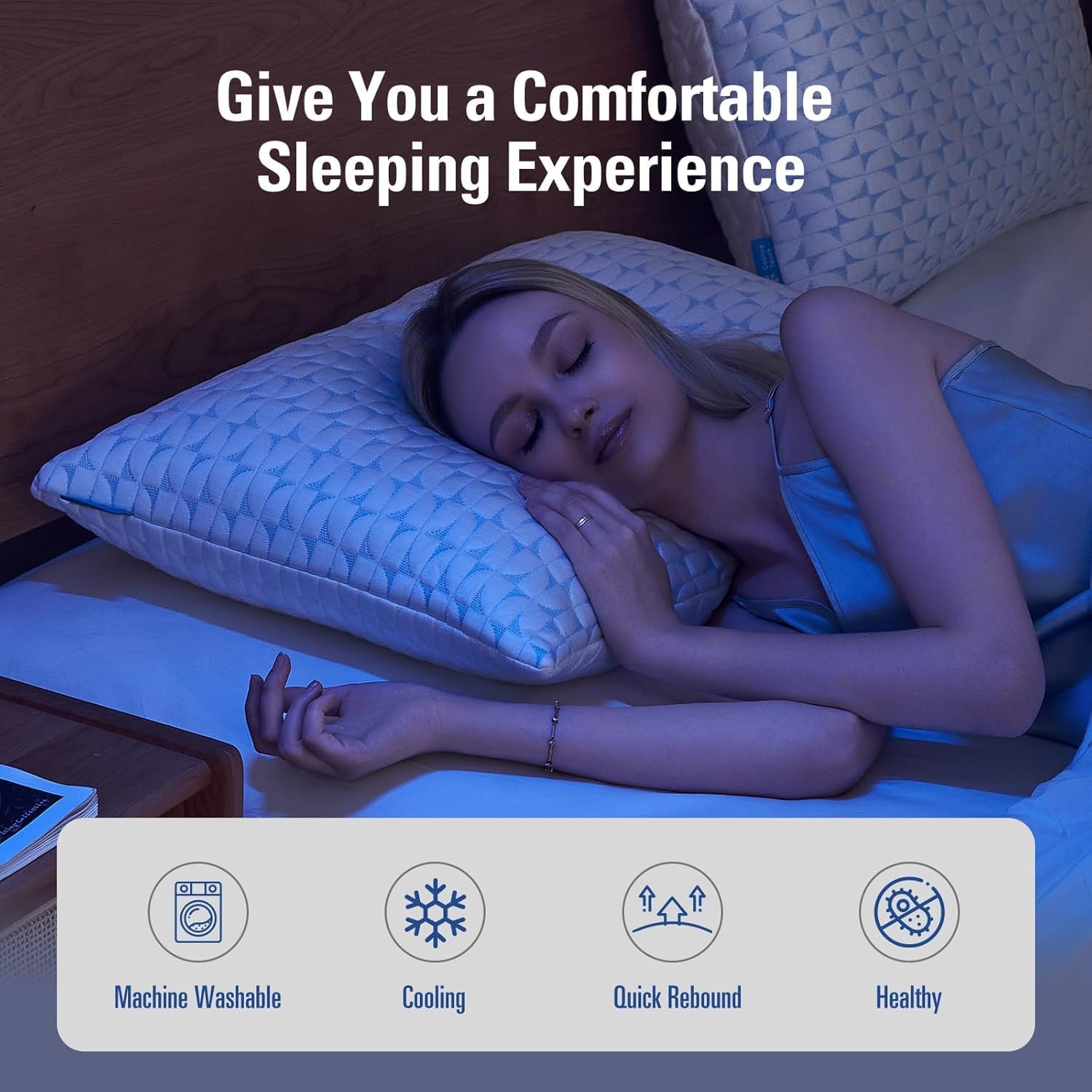 QUTOOL Cooling Memory Foam Pillow Set of 2 1