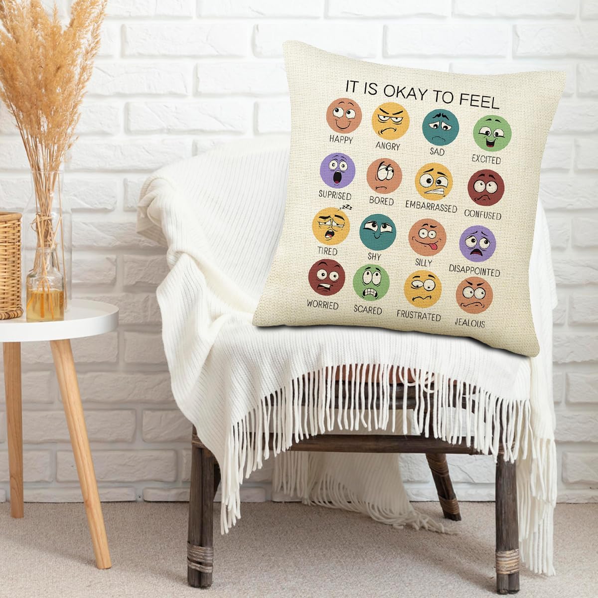 Calming Corner Throw Pillow Cover 18x18 Style B 1