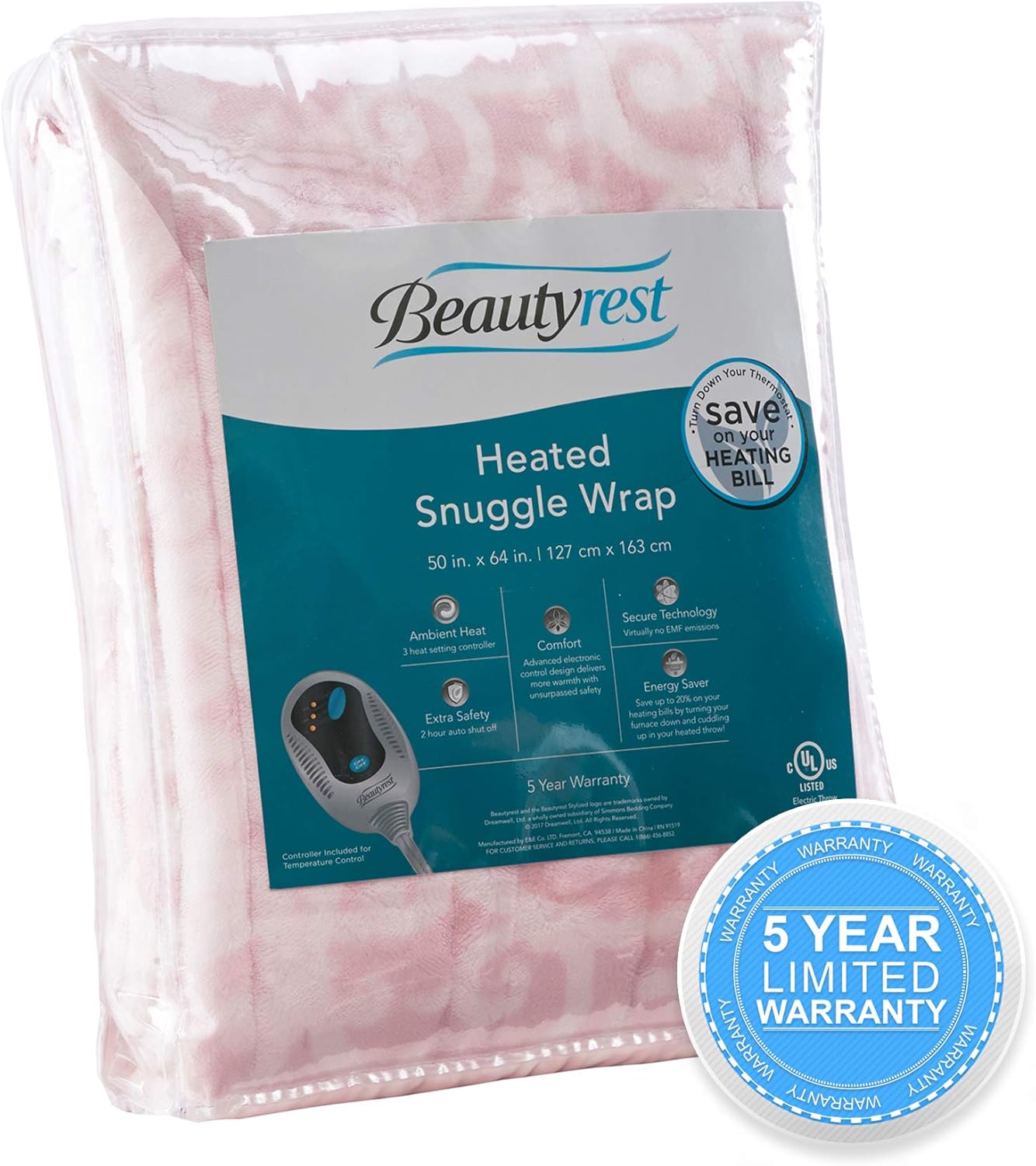 Beautyrest Heated Poncho Wrap with Auto Shutoff 1