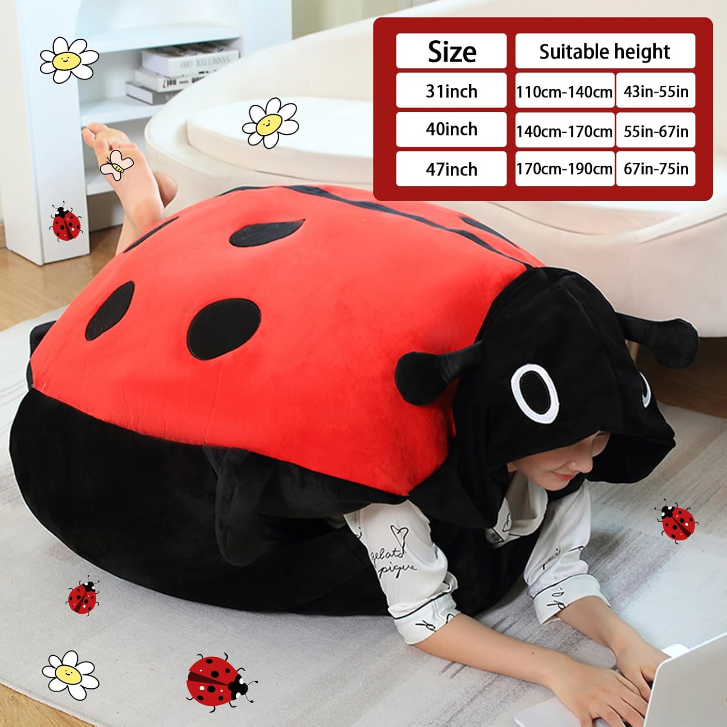 Wearable Luvvybug Plush Pillow for Adults Kids