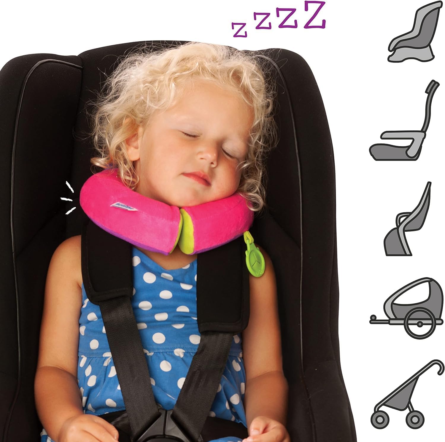 Trunki Kids Travel Neck Pillow Chin Rest Yondi SMALL Betsy Pink