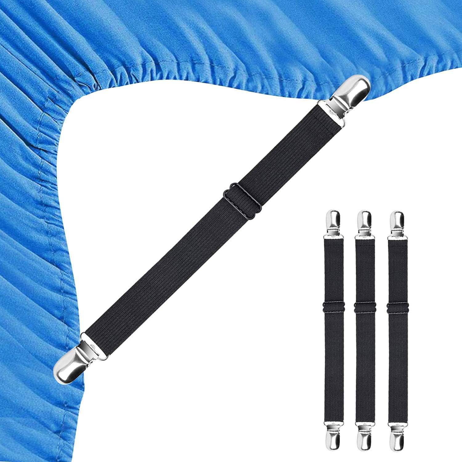 BEADNOVA Adjustable Sheet Suspenders 4 Pcs