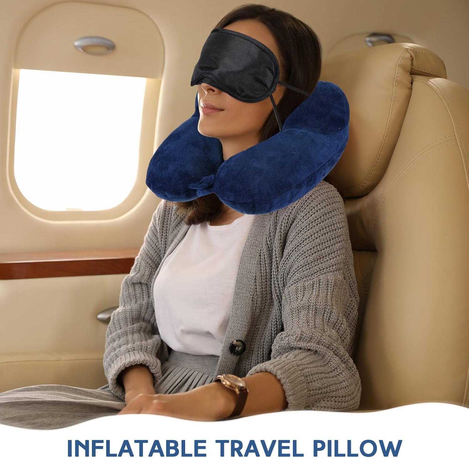 Sintuff 2 Pack Inflatable Travel Pillow Set