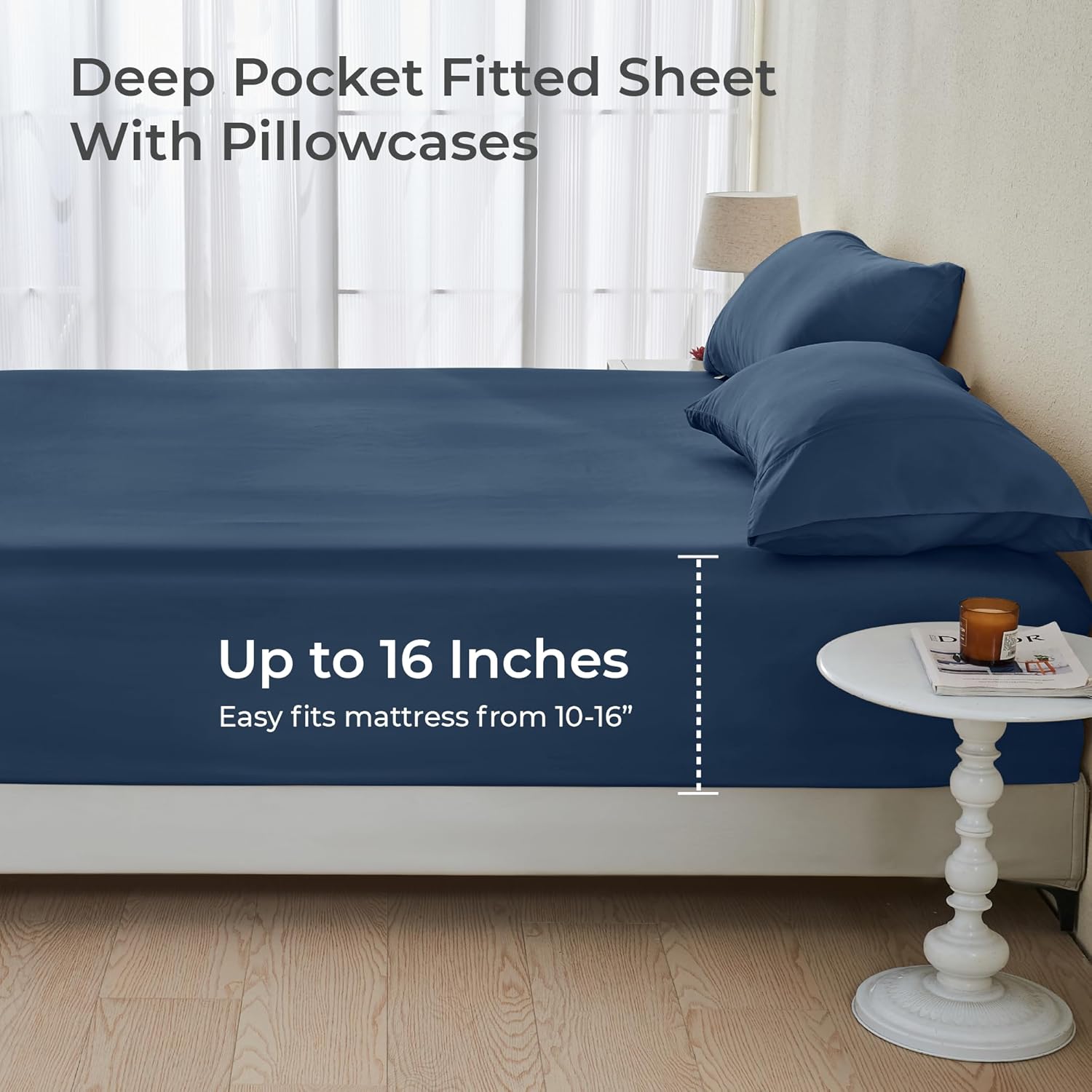 Gokotta Bamboo Rayon Fitted Sheet Set - King Size 1