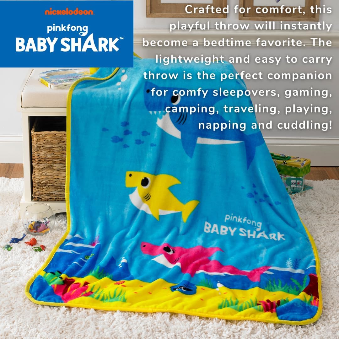 Franco Baby Shark Throw 40 x 50 Inches Official Licensed