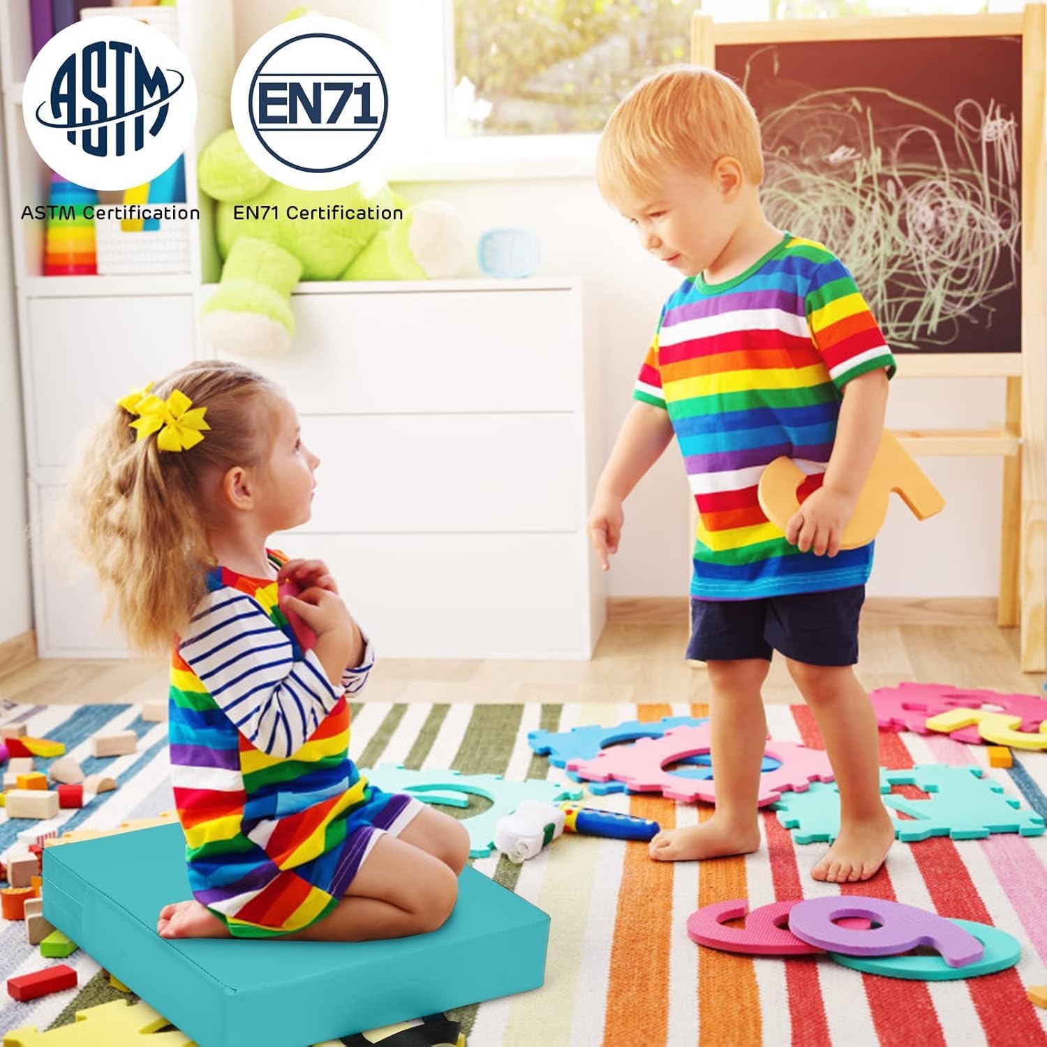 GLACER 6 Pcs Floor Cushions for Kids
