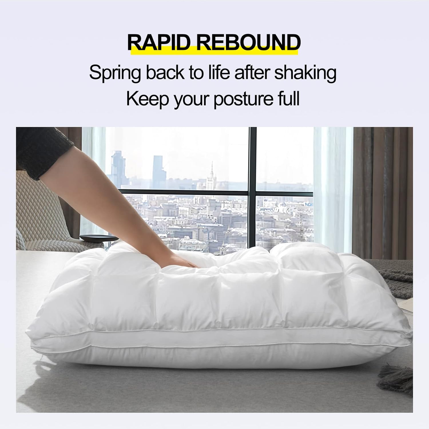 YOUR MOON Soft Fluffy Bed Pillow for All Sleeping Positions