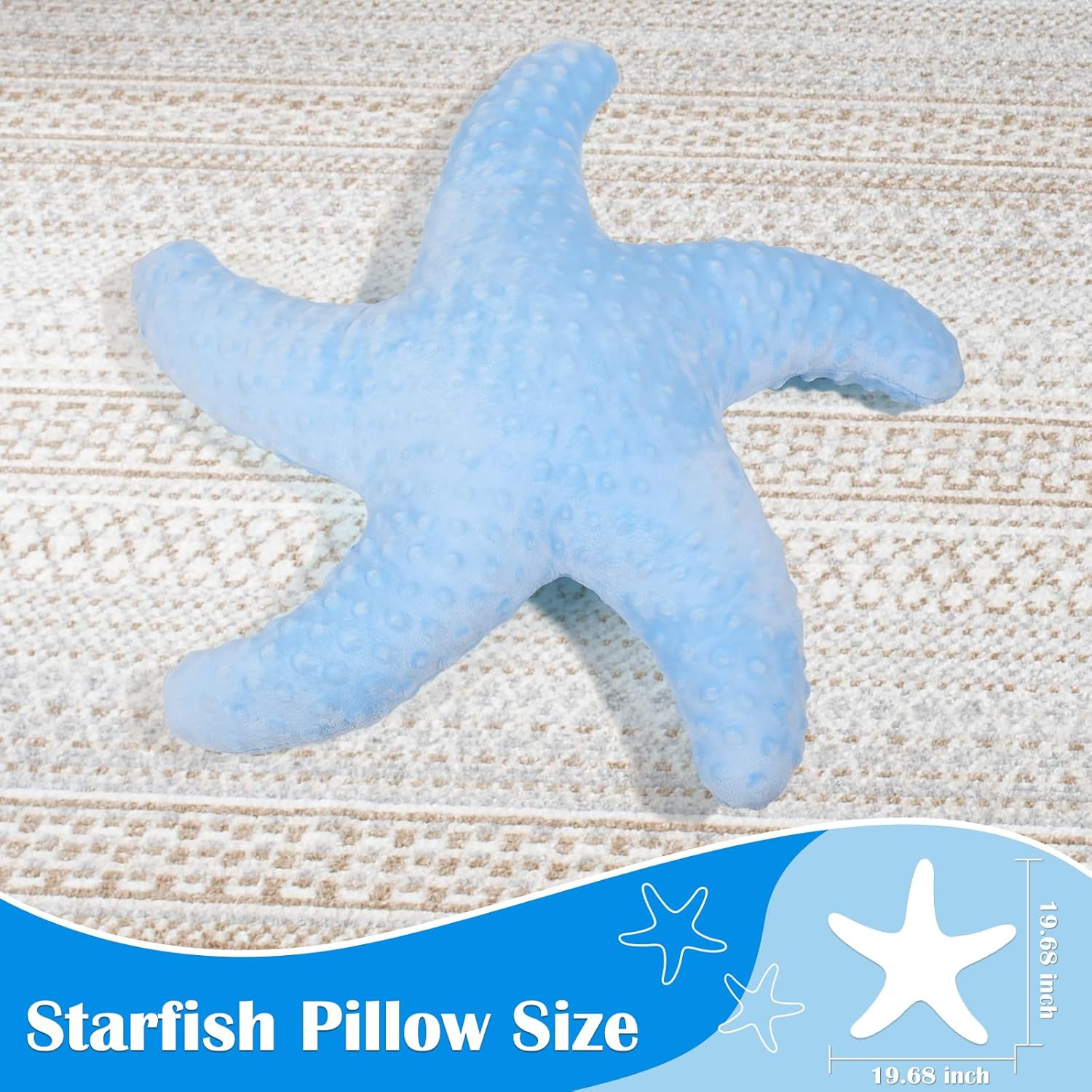 Marble Empire Starfish Throw Pillow Blue
